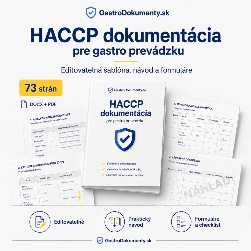 HACCP dokumentácia pre gastro prevádzku