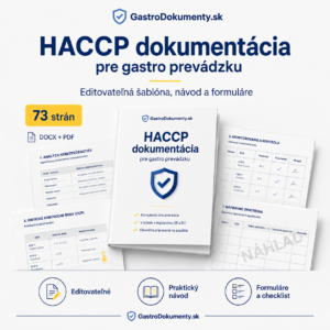 HACCP dokumentácia pre gastro prevádzku
