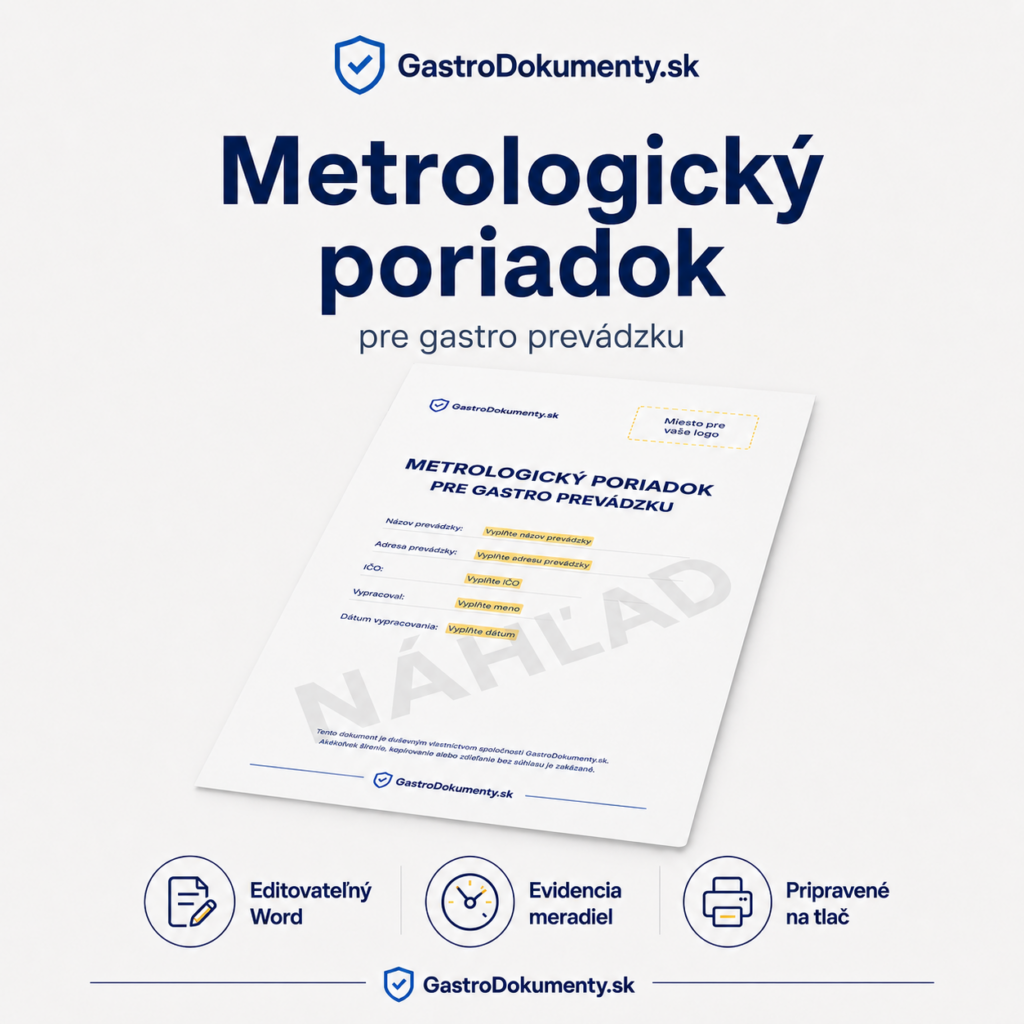 Metrologický poriadok pre gastro prevádzku