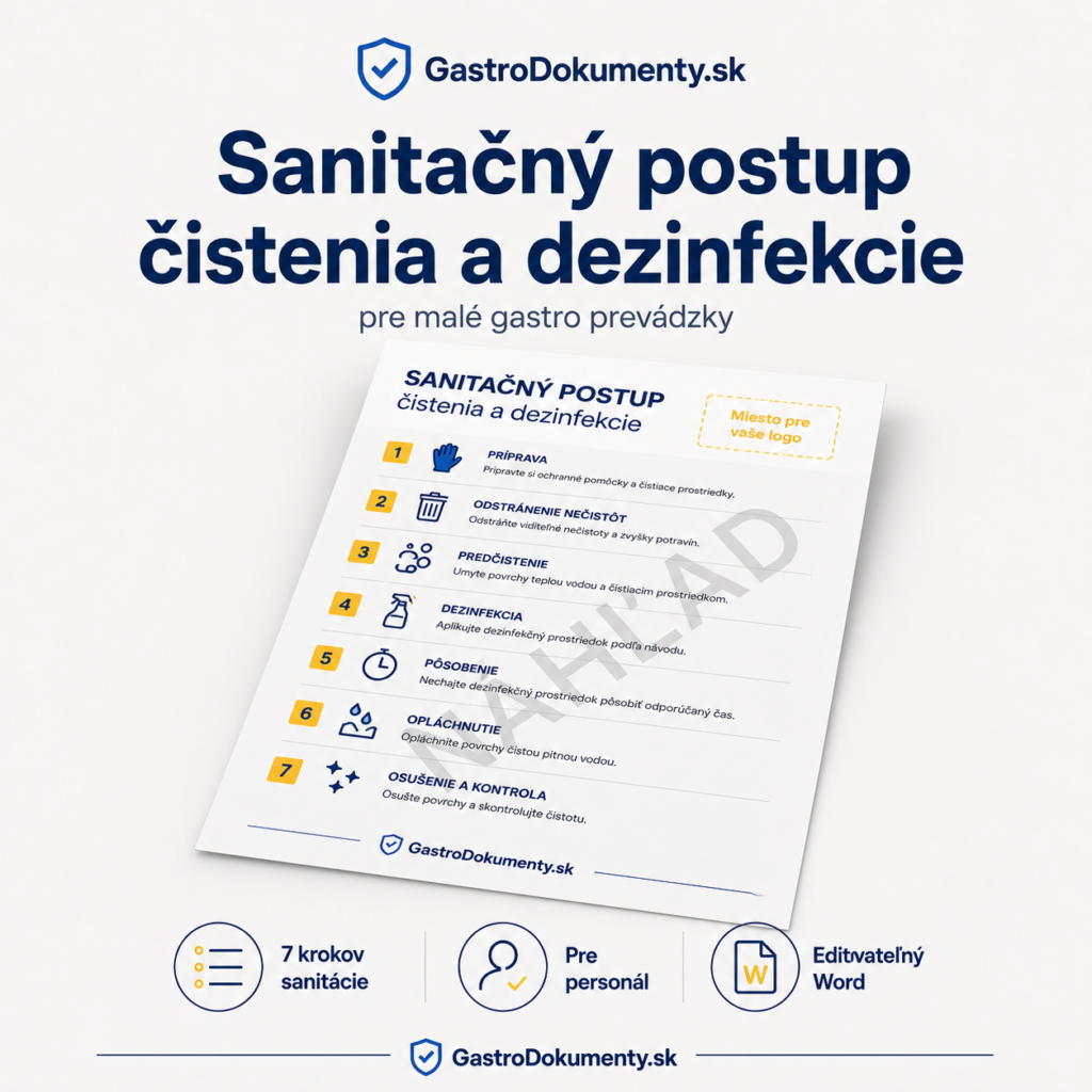 Sanitačný postup čistenia a dezinfekcie